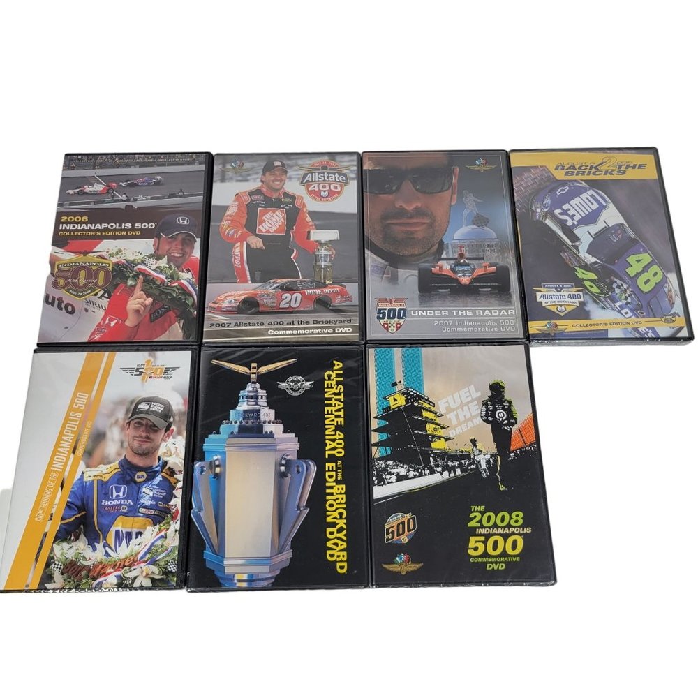 Lot of 7 DVDs NASCAR Indianapolis Indy 500 Car Racing Race Brickyard DVD NEW